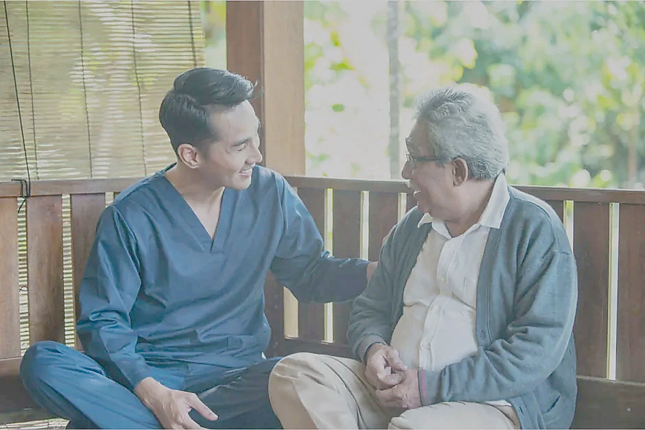 Supportive caregiver offering companionship